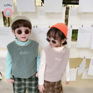 Childrens Velvet Vest for Autumn Winter