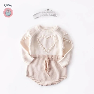 Spring Heart Knitted Jumpsuit for Infants