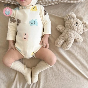 Colorful Bear Baby Pajama Set with Hat