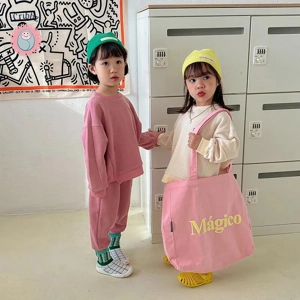 Autumn Casual Kids Waffle Clothing Set