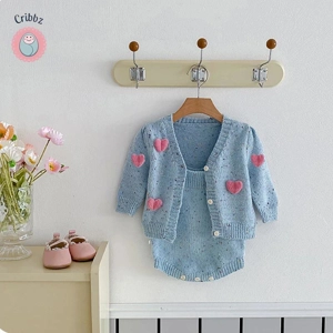 Autumn Infant Girls Knitted Bodysuit Set