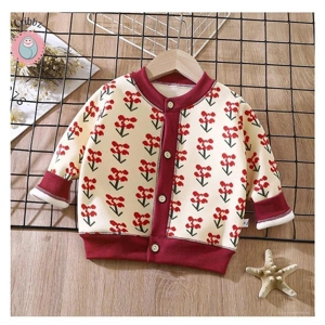 Cute Cherry Checkered Fur Padded Coat