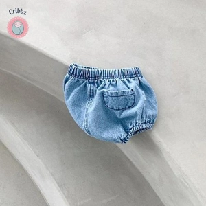 Summer Denim Infant Shorts with Elastic Waist