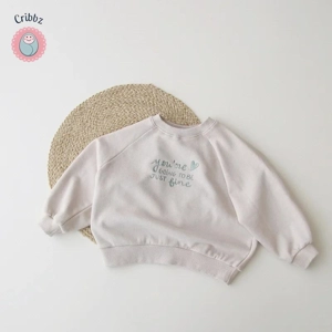 Girls Letter Embroidery Hoodie Sweatshirt