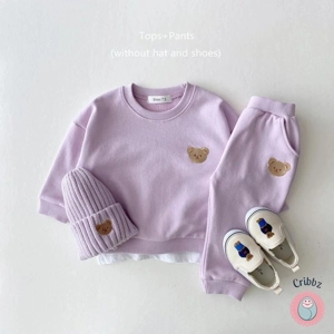 Kids Cute Bear Pullover and Sweatpants Set