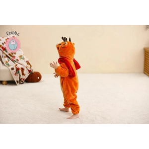 Hooded Flannel Baby Romper Jumpsuit