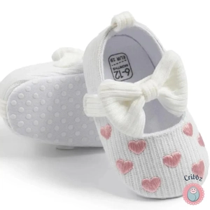 Cotton Sole Baby Girl Bow Shoes