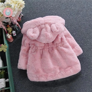 Cute Bear Ear Hooded Winter Coat