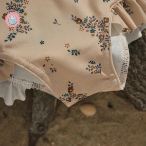 Girls Floral Long Sleeve Swimsuit