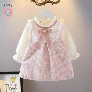 Cute Korean Style Long Sleeve Dress for Girls