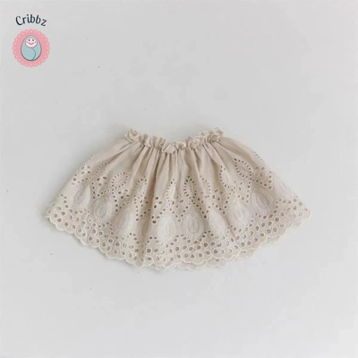 Sweet Lace Embroidered Baby Girl Skirt title=