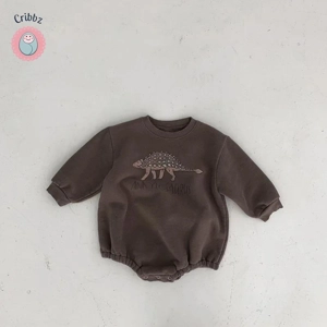 Dinosaur Fleece One-Piece Baby Bodysuit