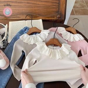 Girls Lace Ruffled Collar Blouse