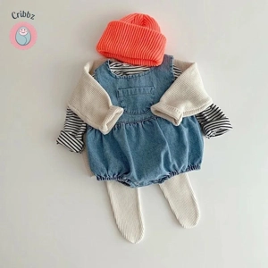 Striped One-Piece Tights for Infants