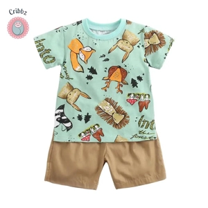 Cartoon Baby Boys Summer Clothing Set