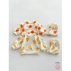 Fruit Print Cotton Hoodie Set