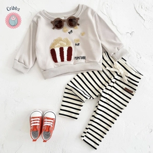 Cartoon Popcorn Infant Outfit Set