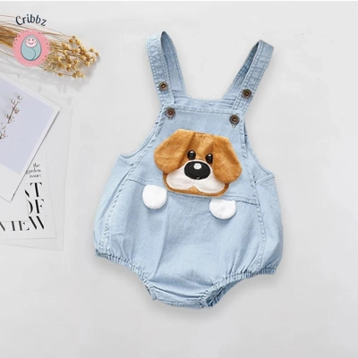 Toddler Summer Denim Jeans Overalls Set title=