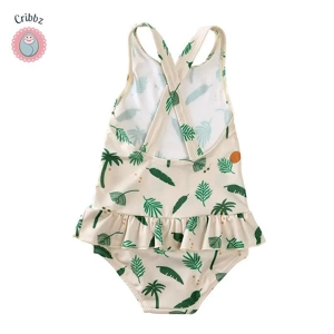 Ruffled Long Sleeve UV Swimsuit for Kids