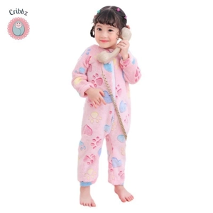 Cozy Coral Velvet Baby Pajamas Set
