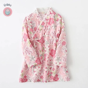 Japanese Floral Kimono Nightdress for Kids