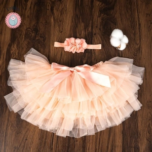 Baby Girls Tulle Tutu Skirt and Headband Set