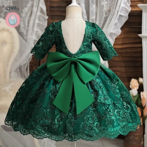 Elegant Backless Bow Baby Dress