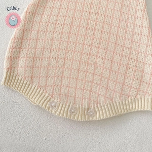 Autumn Baby Knitted Plaid Overalls