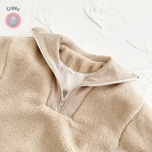 Baby Fleece Half-Zipper Romper Jumpsuit