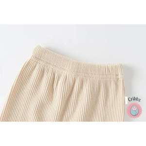 Casual Ribbed Striped Baby Trousers