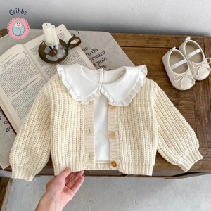 Autumn V-Neck Cardigan for Newborns