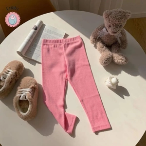 Casual Solid Color Leggings for Kids