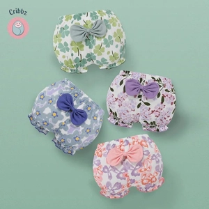 Cotton Baby Girl Stripe Bow Panties