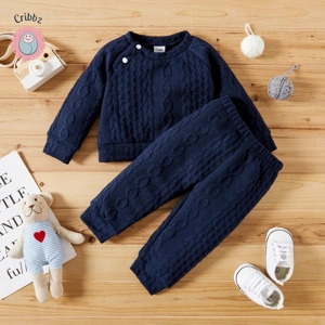 Newborn Baby Solid Color Outfit Set