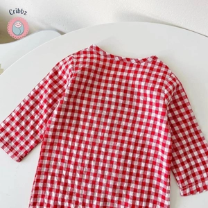 {Toddler Boy Long Sleeve Plaid Romper