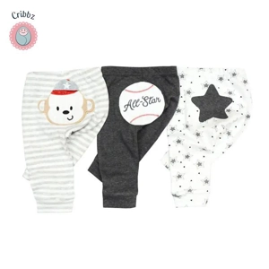 Adorable Cartoon Baby Pants 3-Pack