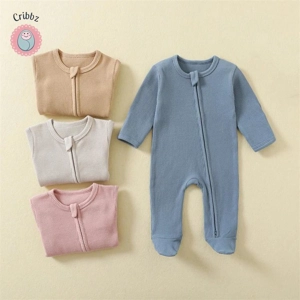 Organic Cotton Baby Zippered Romper Jumpsuit