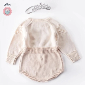 Spring Heart Knitted Jumpsuit for Infants