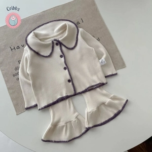 Autumn Infant Knitted Cardigan and Bell Bottoms