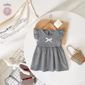Summer Cotton Princess Plaid Dress
