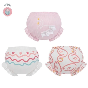 Cotton Baby Girl Bow Underpants Set