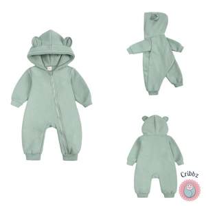 Newborn Bear Hoodie Jumpsuit Outfit