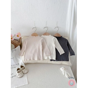 Soft Solid Color Baby Long Sleeve Shirt