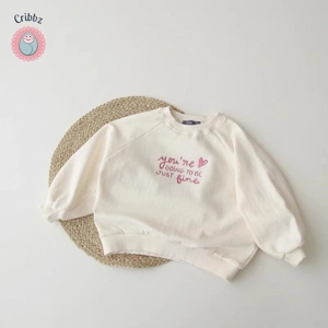 Girls Letter Embroidery Hoodie Sweatshirt