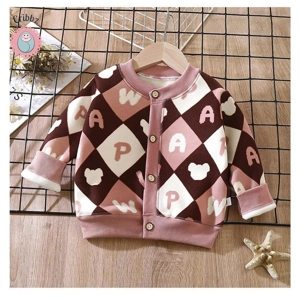 Cute Cherry Checkered Fur Padded Coat