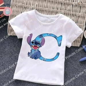 Stitch Letter Kids Cartoon Tee