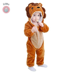 Hooded Flannel Baby Romper Jumpsuit