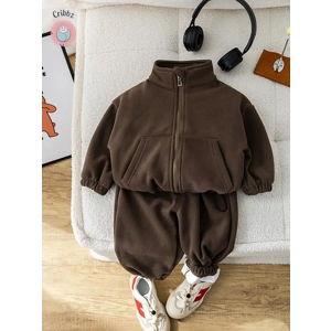 Winter Kids Thicken Overcoat and Pants Set