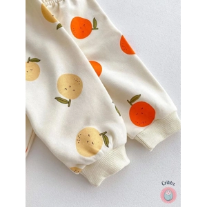 Fruit Print Cotton Hoodie Set