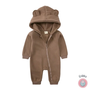 Newborn Bear Hoodie Jumpsuit Outfit